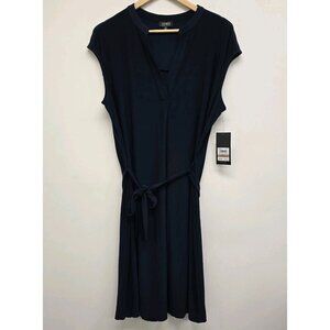 NWT Jones New York Belted Sleeveless Stretch Dress Size 12 V-Neck Career Office